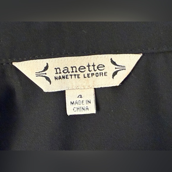 Nanette Lepore Black Button Up Midi Shirt Dress Fit and Flare Pin Tuck  Size 4 - Picture 6 of 11